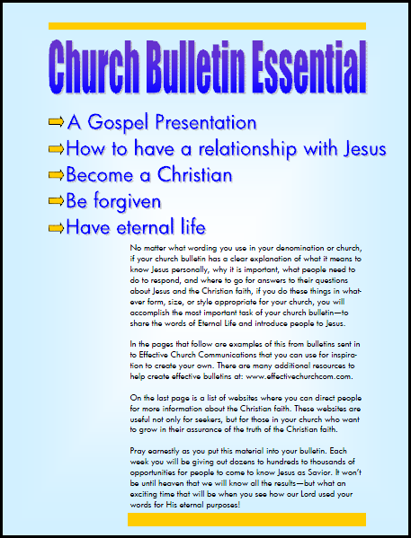 Free Program To Make Church Bulletins