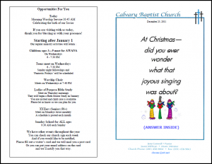 Hark Bulletin Example front Hark Bulletin Example front