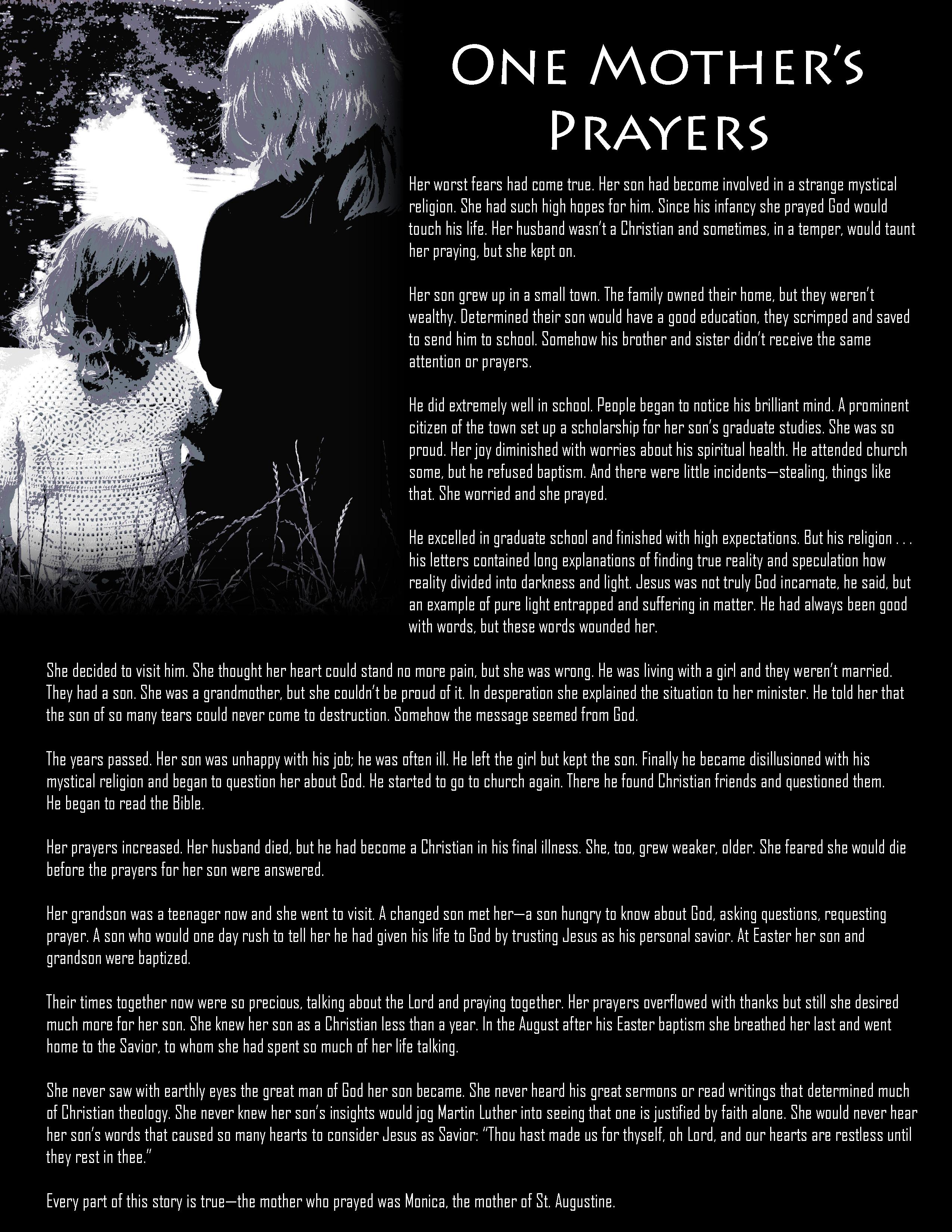 One Mother S Prayer Free Sample And For Ecc Members The Text And