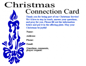 FREE Christmas Connection Card FREE Christmas Connection Card