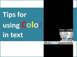 Video: Tips for using COLOR in text Video: Tips for using COLOR in text