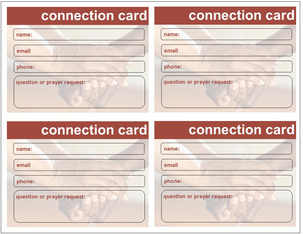 Church Connection Cards  Effective Church Communications Within Church Visitor Card Template