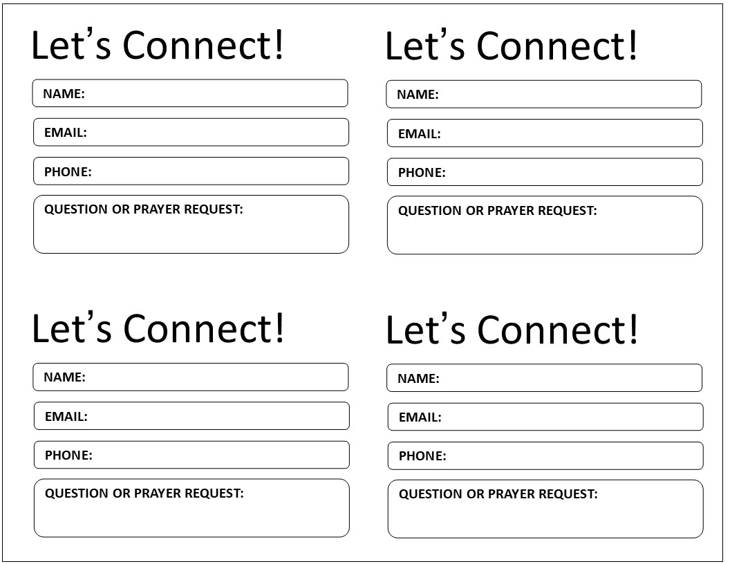 Church Connection Cards Effective Church Communications