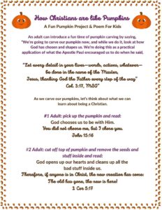 Pumpkin Carving and faith building project
